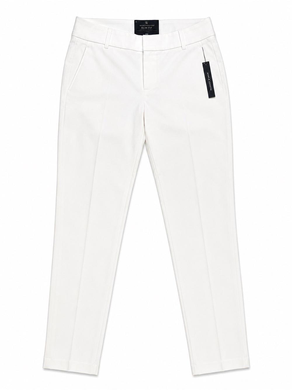 NWT Worthington Slim Fit Ankle Pants White Size 6 Women’s Career Dres - Picture 2 of 2